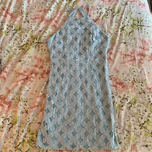 Powder Blue Flower Lace Dress